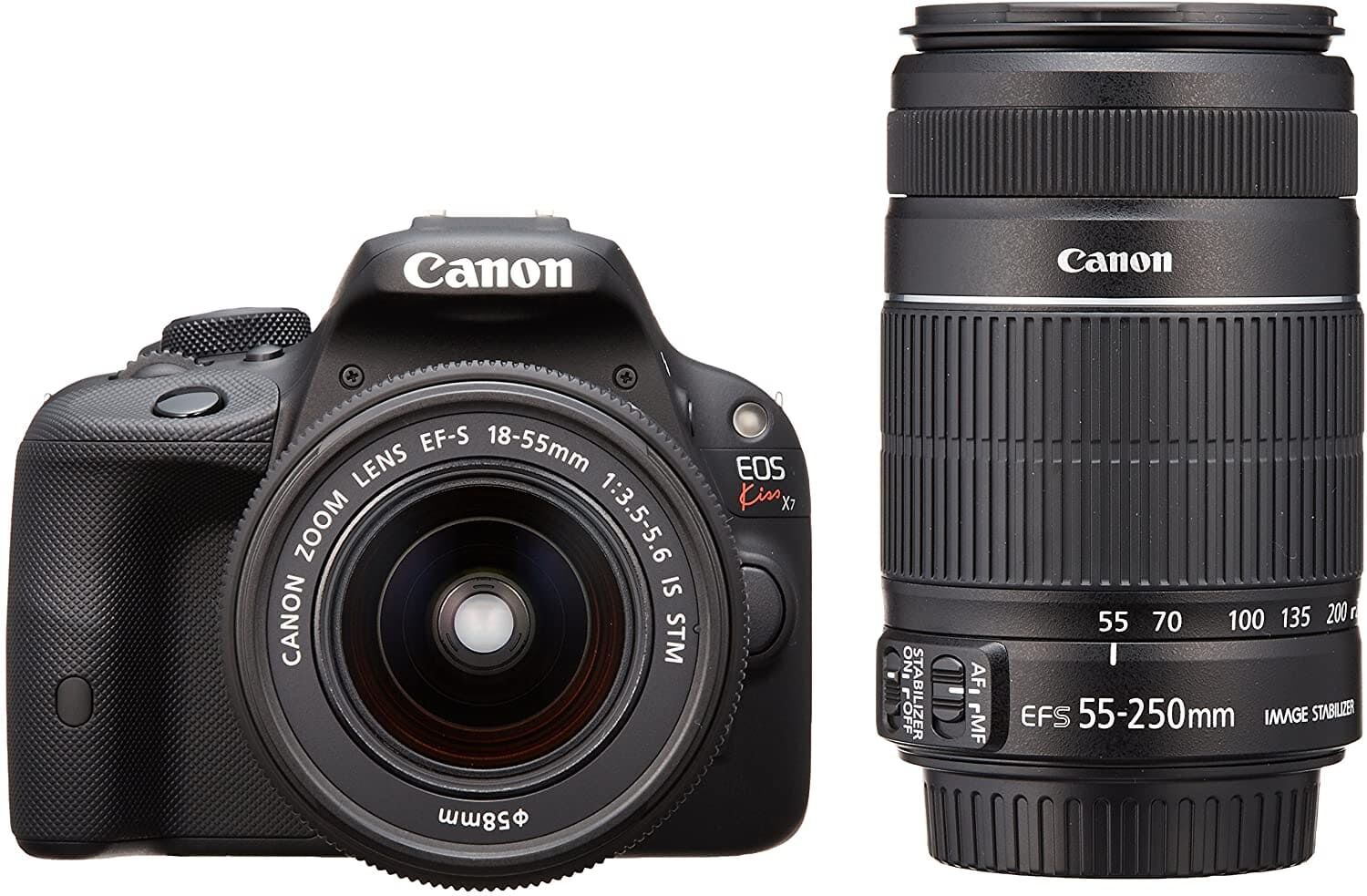 Canon キャノン デジタル一眼レフカメラ EOS Kiss X7 ダブルズームキット EF-S18-55ｍｍ/EF-S55-250ｍｍ付属