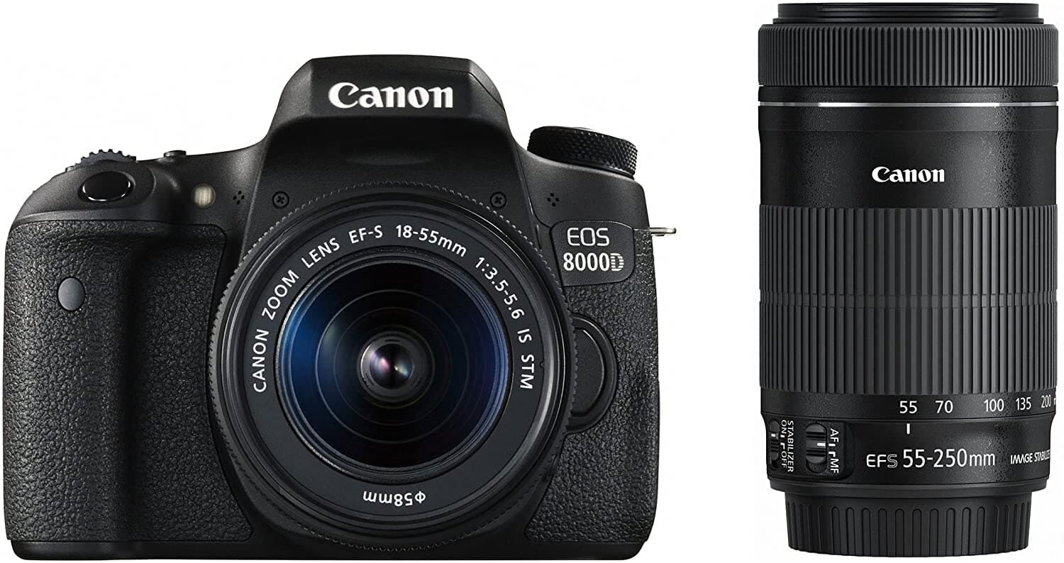 Canon キャノン デジタル一眼レフカメラ EOS 8000D ダブルズームキット EF-S18-55mm/EF-S55-250mm 付属