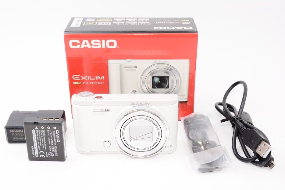 CASIO カシオ デジタルカメラ EXILIM EX-ZR3100WE 自分撮りチルト液晶 スマホへ自動送信 ホワイト