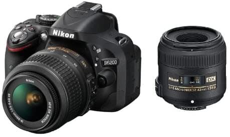 Nikon ニコン デジタル一眼レフカメラ D5200 標準ズーム+マイクロレンズキット AF-S DX NIKKOR 18-55mm f/3.5-5.6G VR/AF-S DX Micro NIKKOR 40mm f/2.8G付属 ブラック