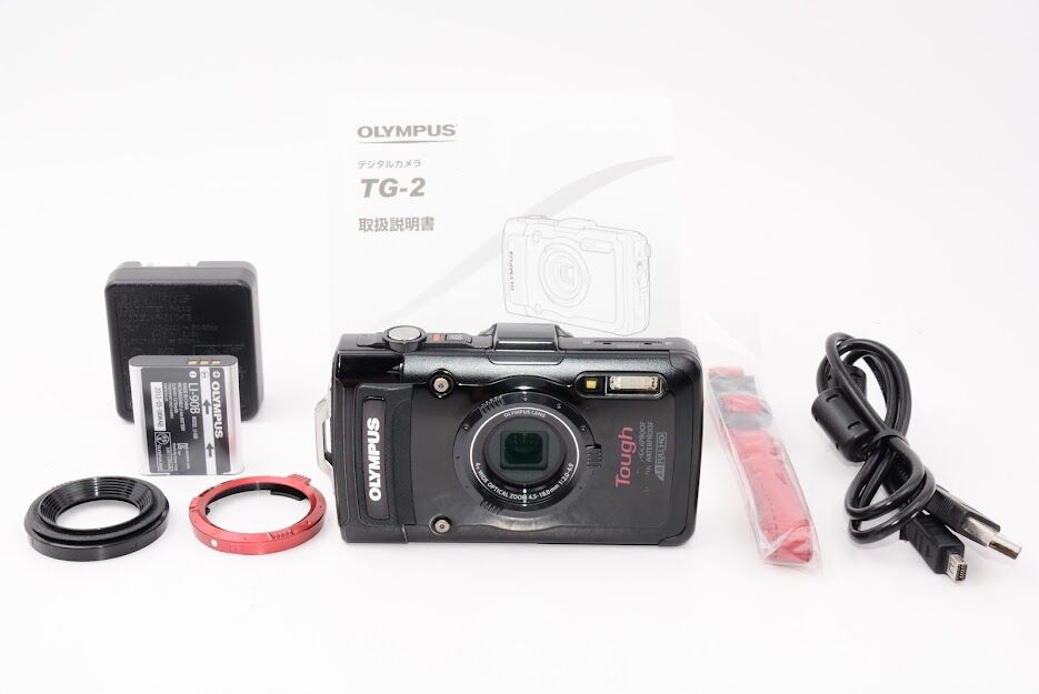 OLYMPUS オリンパス デジタルカメラ STYLUS TG-2 1200万画素CMOS 15m防水 100kgf耐荷重 ブラック 