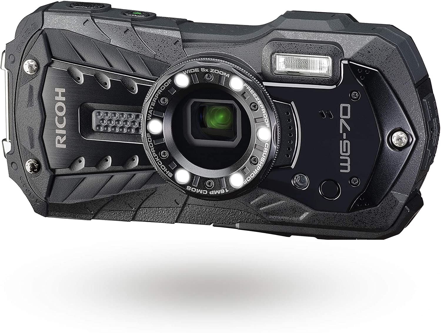 RICOH リコー WG-70 ブラック リコー本格防水デジタルカメラ 14m防水 (連続2時間) 1.6m耐衝撃 防塵 -10℃耐寒 アウトドアで活躍するタフネスボディ CALSモード搭載で 現場記録など幅広いビジネスシーンで活躍 03866