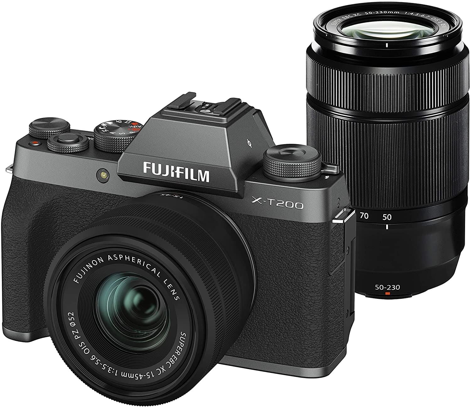 FUJIFILM 富士フイルム ミラーレス一眼カメラ X-T200ダブルズームレンズキット ダークシルバー X-T200WZLK-DS