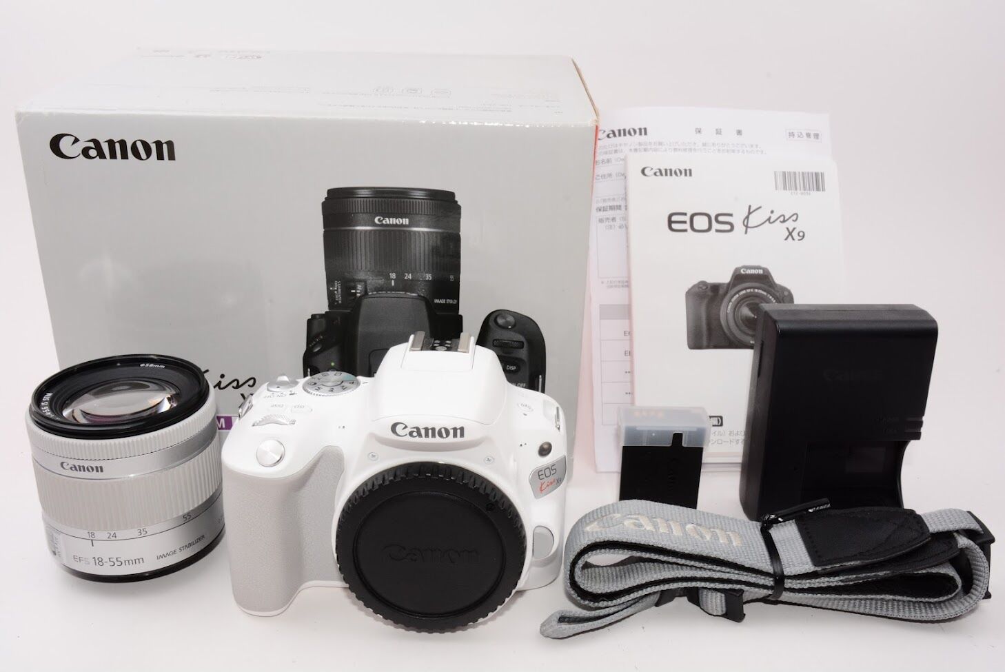 Canon キャノン デジタル一眼レフカメラ EOS Kiss X9 EF-S18-55 IS STM レンズキット(ホワイト) KISSX9WH1855F4ISSTML