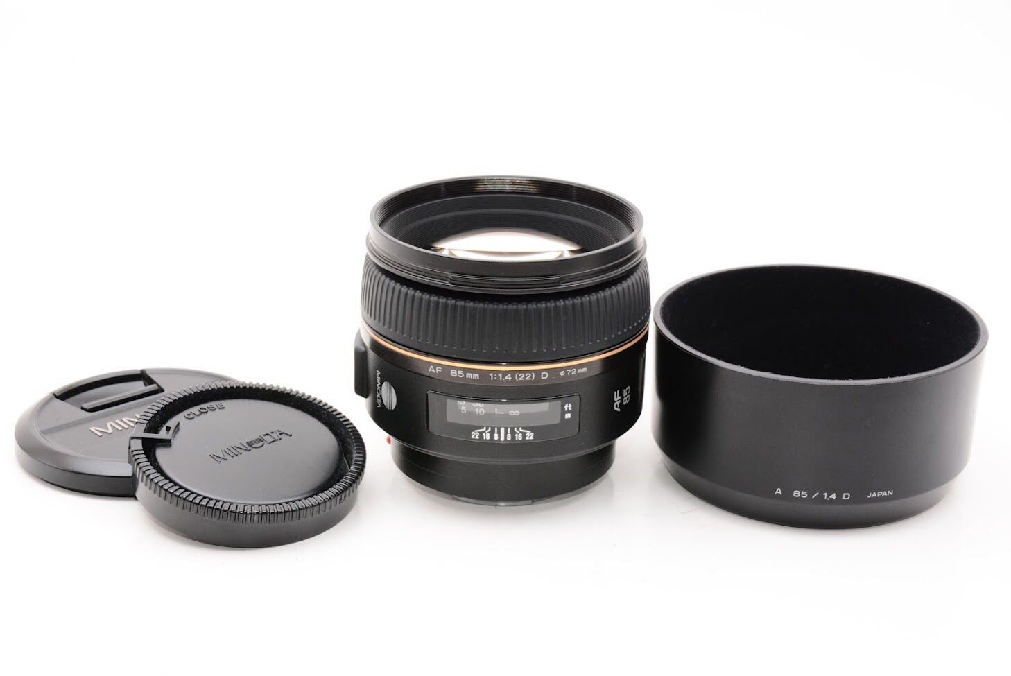 MINOLTA ミノルタ AF 85mm f 1.4 G (22) D フード付き