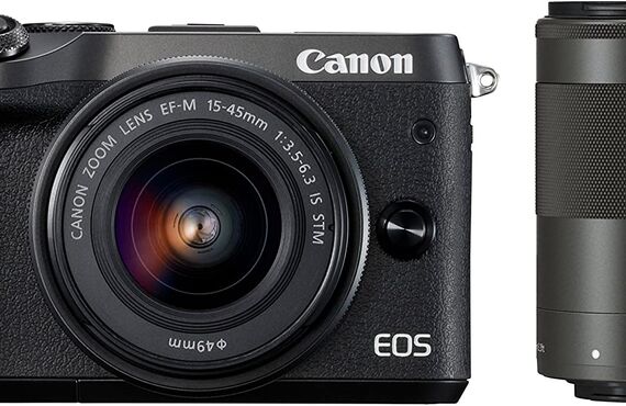 加古川のおすすめ Canon キャノンEOS M6 EF-M15-45mm/EF-M55-200mm の買取価格 売るなら百獣の買取王が高価買い取り 