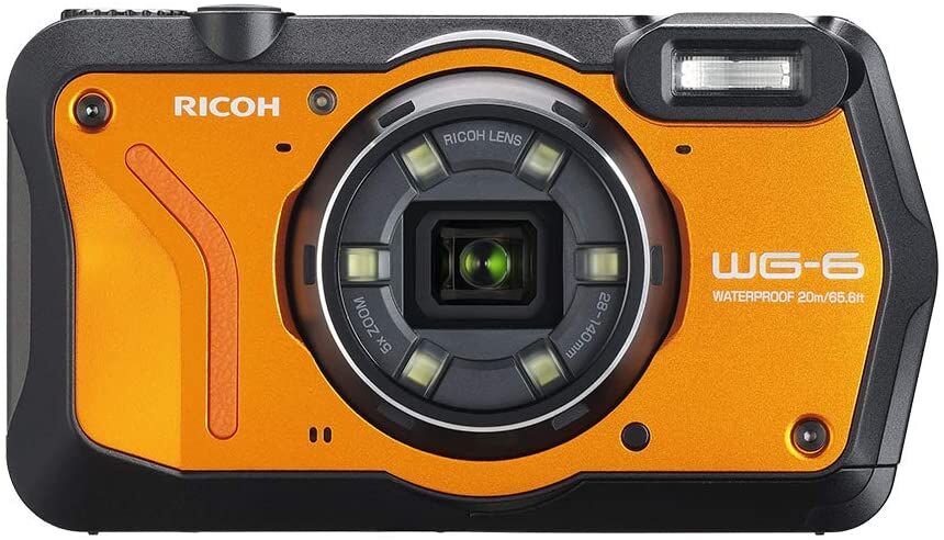 RICOH リコー WG-6 オレンジ 本格防水カメラ 20メートル防水 耐衝撃 防塵 耐寒 2000万画素 4K動画対応 高性能GPS内蔵 水中専用マーメードモード搭載 高性能GPS・電子コンパス内蔵 仕事に使える「CALSモード」搭載