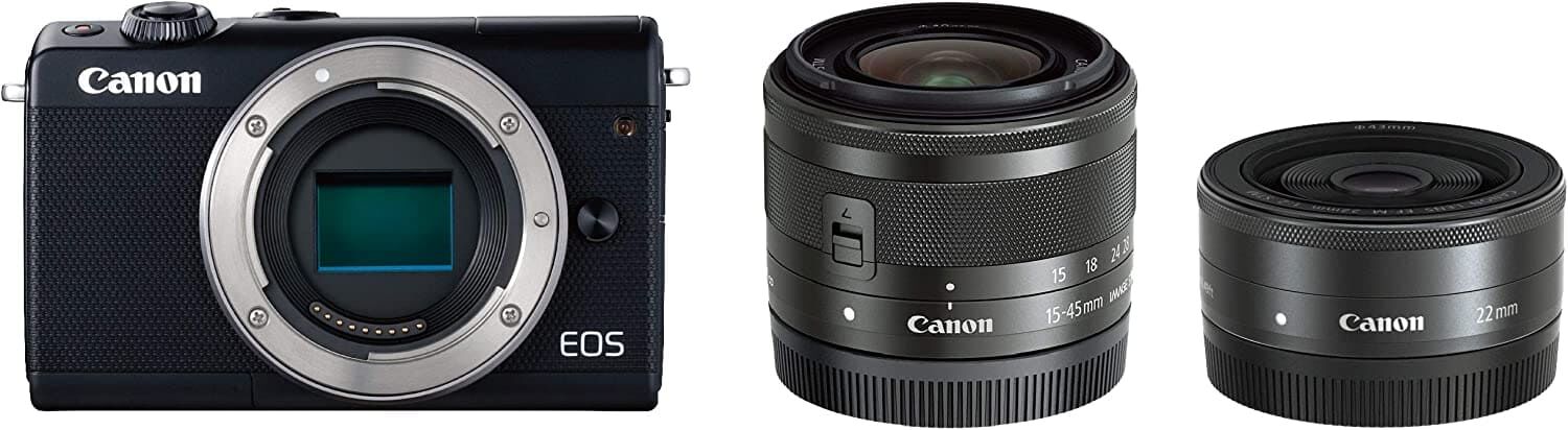 Canon キャノン ミラーレス一眼カメラ EOS M100 ダブルレンズキット ブラック EOSM100BK-WLK