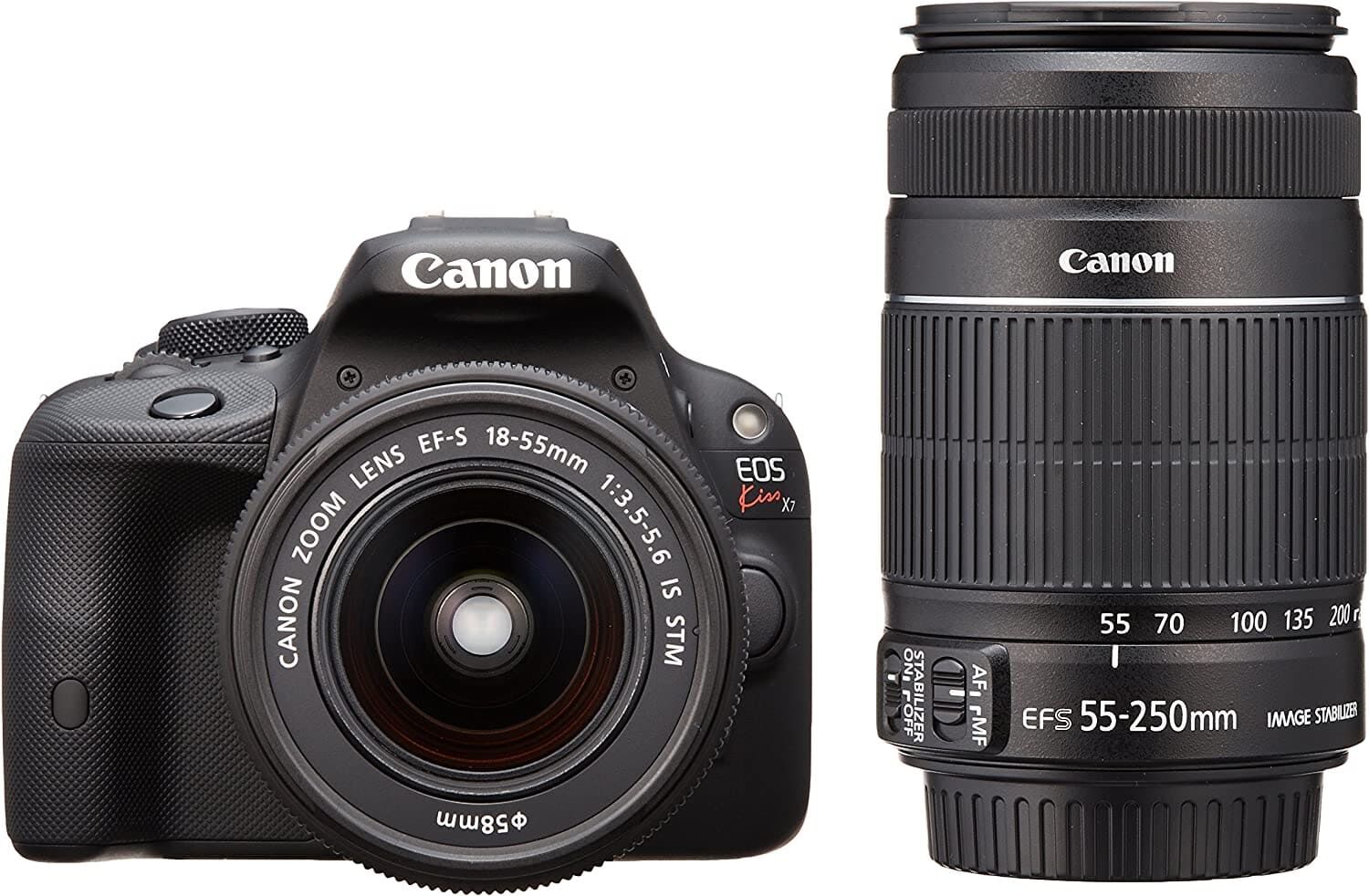 Canon キャノン デジタル一眼レフカメラ EOS Kiss X7 ダブルズームキット EF-S18-55ｍｍ/EF-S55-250ｍｍ付属 KISSX7-WKIT