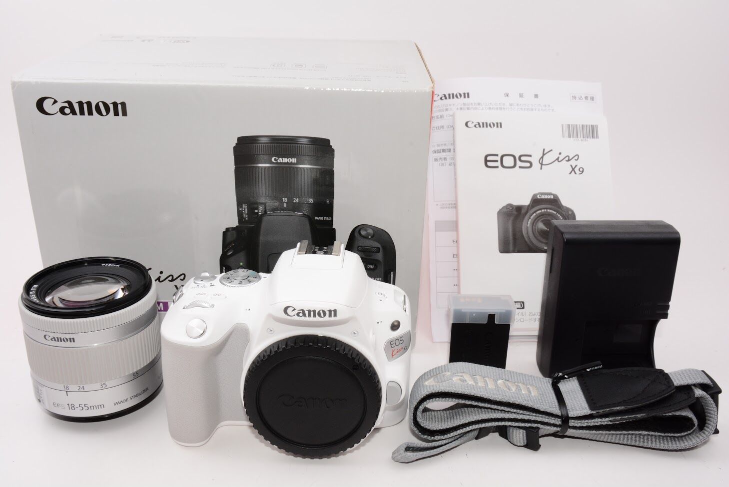 Canon キヤノン デジタル一眼レフカメラ EOS Kiss X9 EF-S18-55 IS STM レンズキット ホワイト