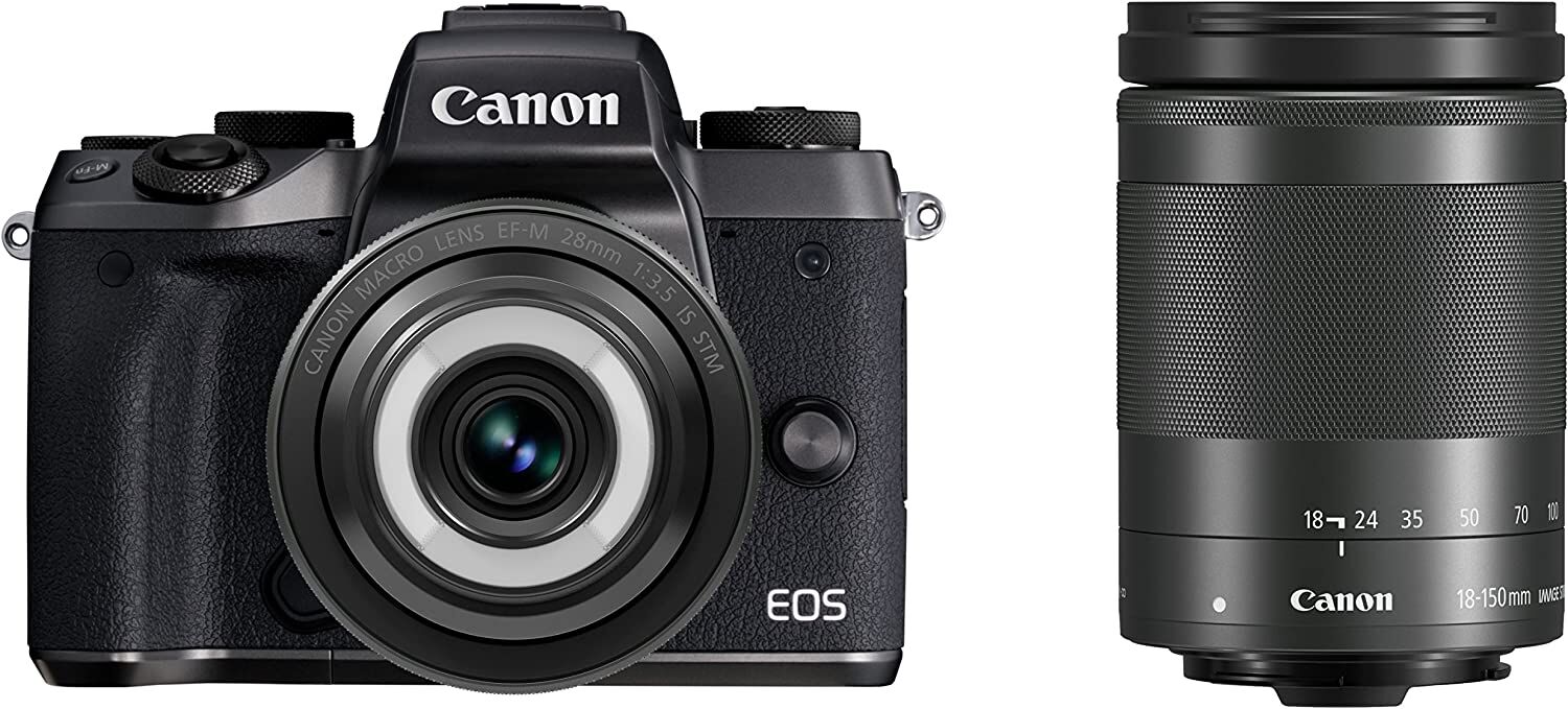 Canon キャノン ミラーレス一眼カメラ EOS M5 クリエイティブマクロ ダブルレンズキット EF-M28mmF3.5IS EF-M18-150mm F3.5-6.3付属