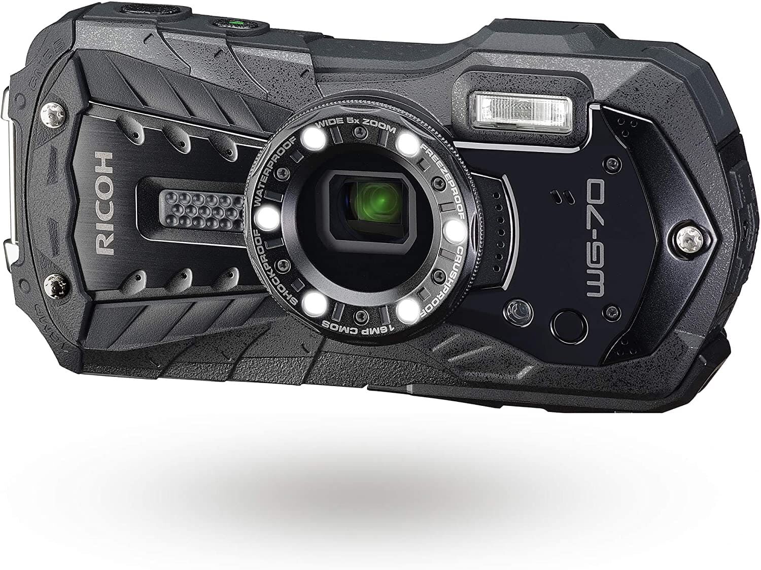 RICOH リコー WG-70 ブラック リコー本格防水デジタルカメラ 14m防水 (連続2時間) 1.6m耐衝撃 防塵 -10℃耐寒 アウトドアで活躍するタフネスボディ CALSモード搭載で 現場記録など幅広いビジネスシーンで活躍 03866