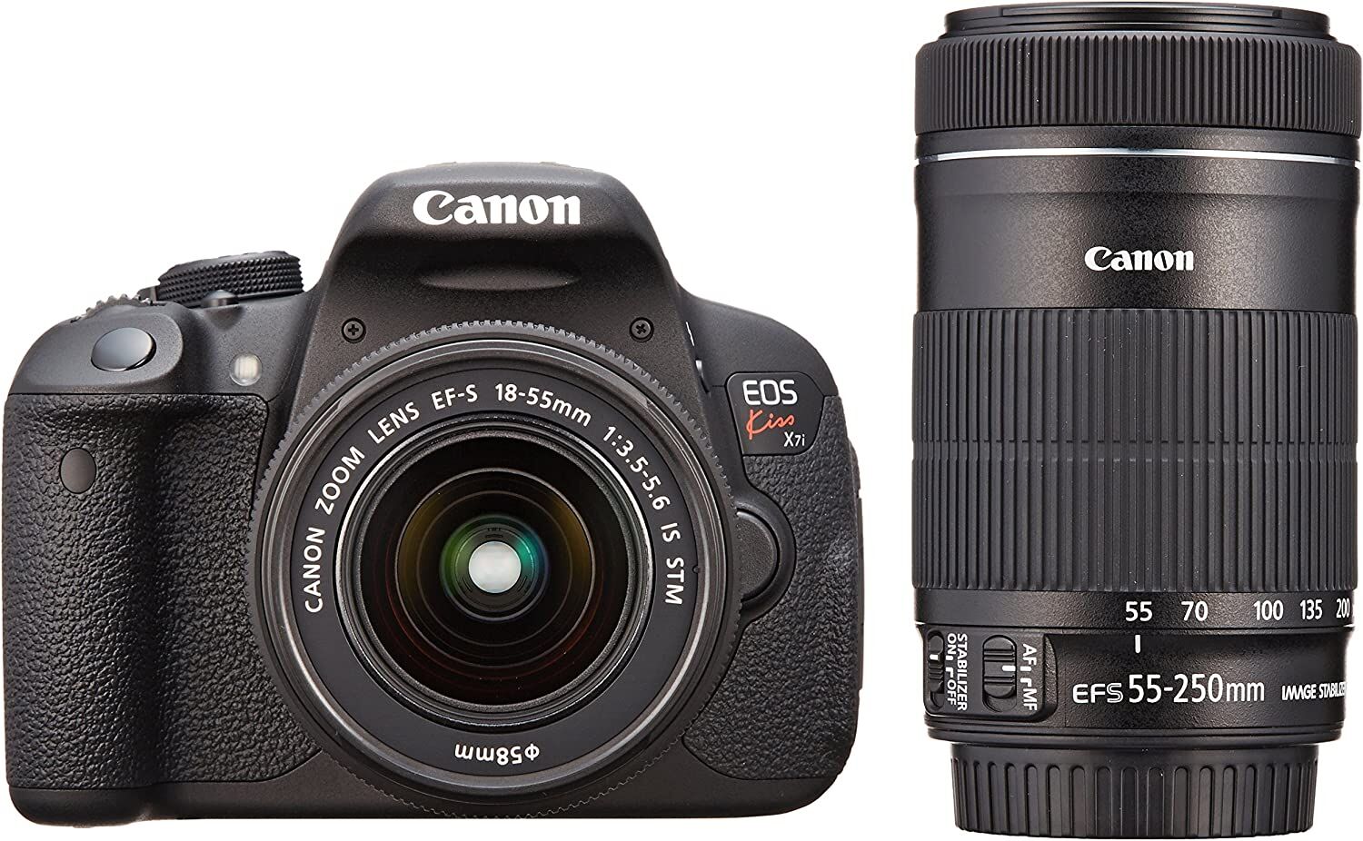 Canon キヤノン デジタル一眼レフカメラ EOS Kiss X7i ダブルズームキット EF-S18-55 IS STM/EF-S55-250 IS STM付属