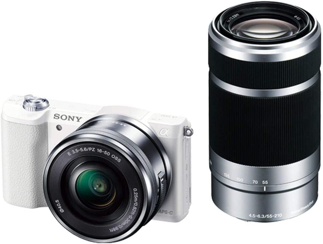 SONY ソニー ミラーレス一眼 α5100 ダブルズームキット E PZ 16-50mm F3.5-5.6 OSS + E 55-210mm F4.5-6.3 OSS ホワイト