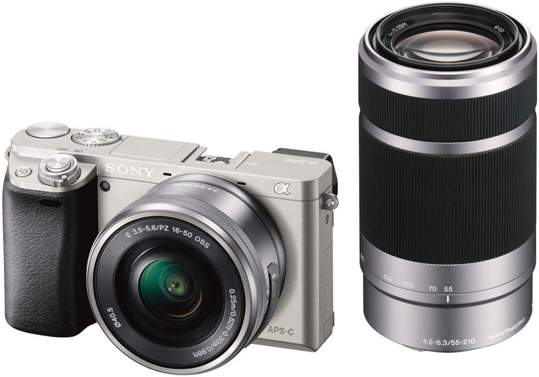SONY ソニー ミラーレス一眼 α6000 ダブルズームレンズキット E PZ 16-50mm F3.5-5.6 OSS + E 55-210mm F4.5-6.3 OSS シルバー