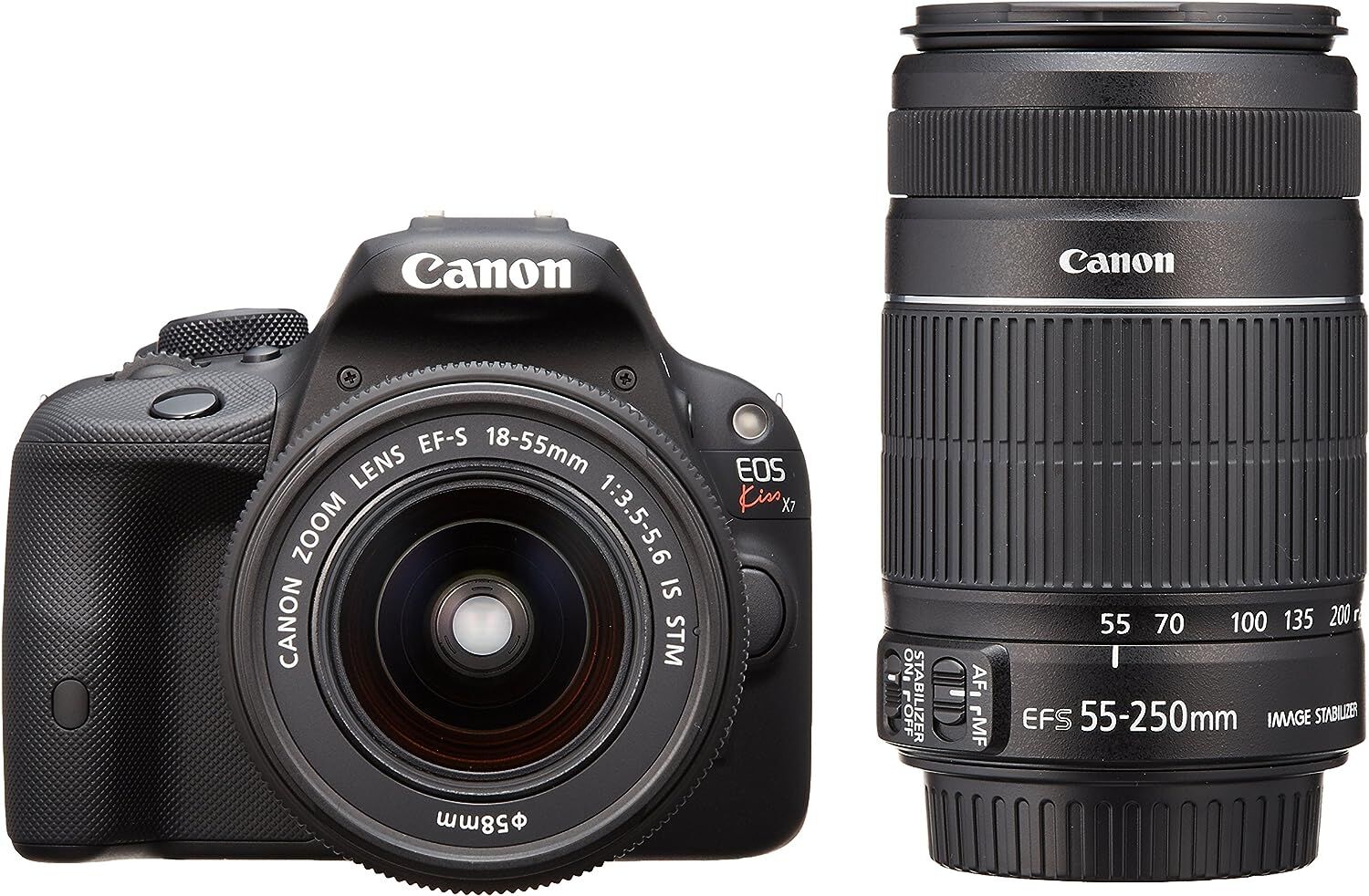Canon キヤノン デジタル一眼レフカメラ EOS Kiss X7 ダブルズームキット EF-S18-55ｍｍ/EF-S55-250ｍｍ付属
