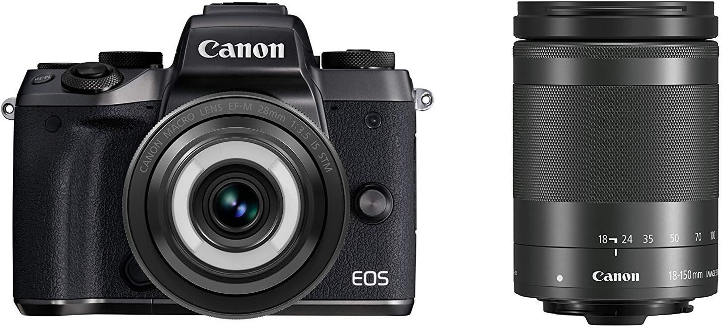 Canon キヤノン ミラーレス一眼カメラ EOS M5 クリエイティブマクロ ダブルレンズキット EF-M28mmF3.5IS EF-M18-150mm F3.5-6.3 IS付属