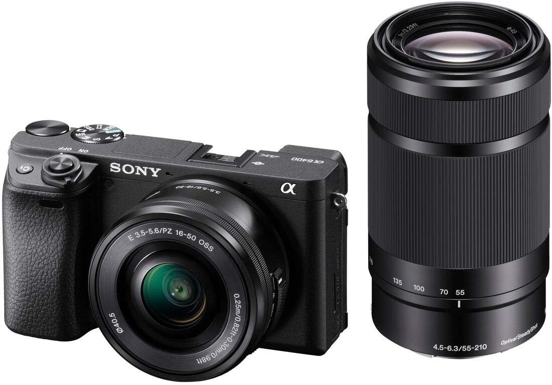 SONY ソニー ミラーレス一眼 α6400 ダブルズームレンズキット SELP1650 F3.5-5.6+SEL55210 F4.5-6.3 SEL55210 ブラック