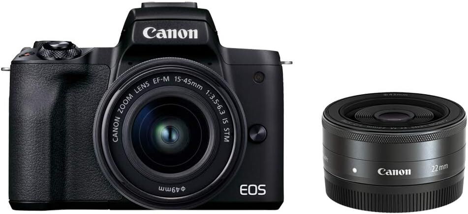 Canon キヤノン ミラーレス一眼カメラ EOS Kiss M2 ダブルレンズキット ブラック