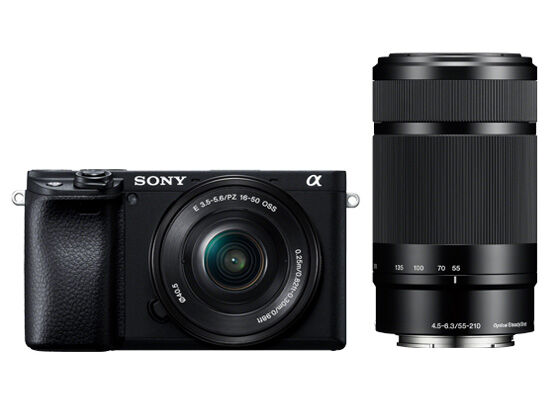 SONY ソニー ミラーレス一眼 α6400 ダブルズームレンズキット SELP1650 F3.5-5.6+SEL55210 F4.5-6.3 SEL55210 ブラック