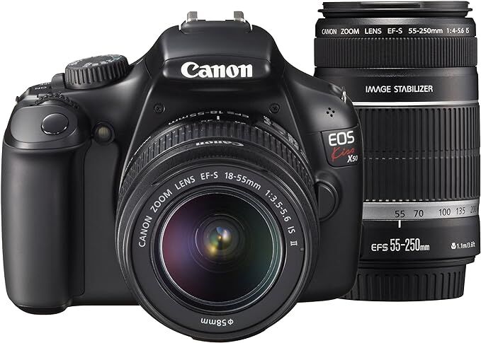 Canon キヤノン デジタル一眼レフカメラ EOS Kiss X50 ダブルズームキット EF-S18-55ｍｍ/EF-S55-250ｍｍ付属 ブラック