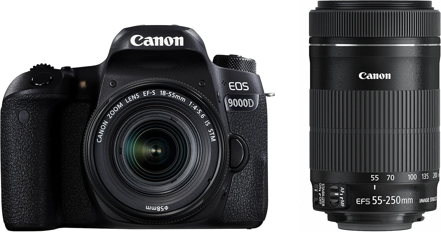 Canon キヤノン デジタル一眼レフカメラ EOS 9000D ダブルズームキット EF-S18-55mm/EF-S55-250mm 付属