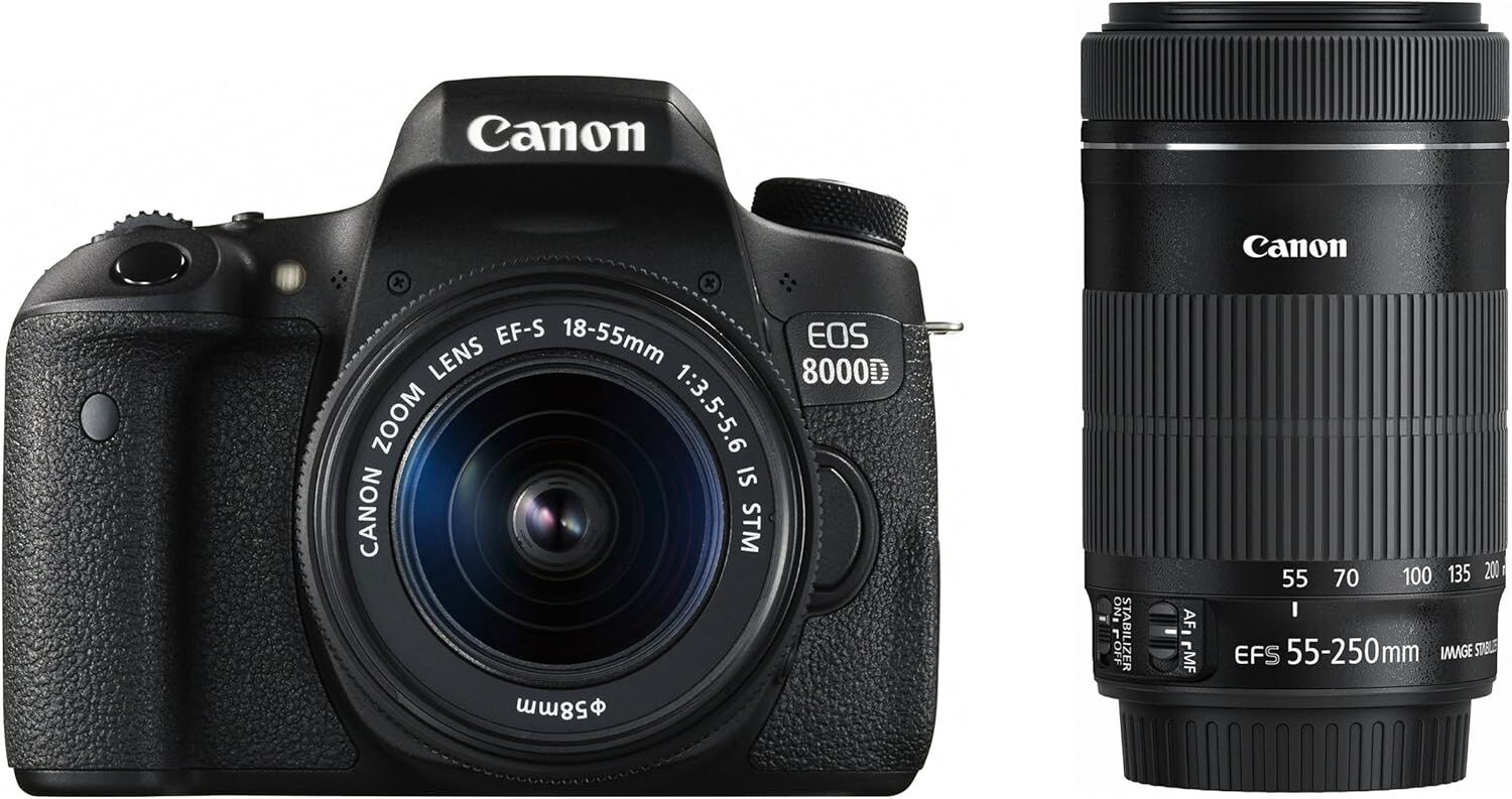 Canon キヤノン デジタル一眼レフカメラ EOS 8000D ダブルズームキット EF-S18-55mm/EF-S55-250mm 付属