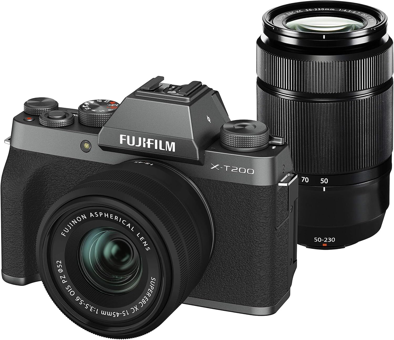 FUJIFILM フジフイルム ミラーレス一眼カメラ X-T200 ダブルズームレンズキット ダークシルバー