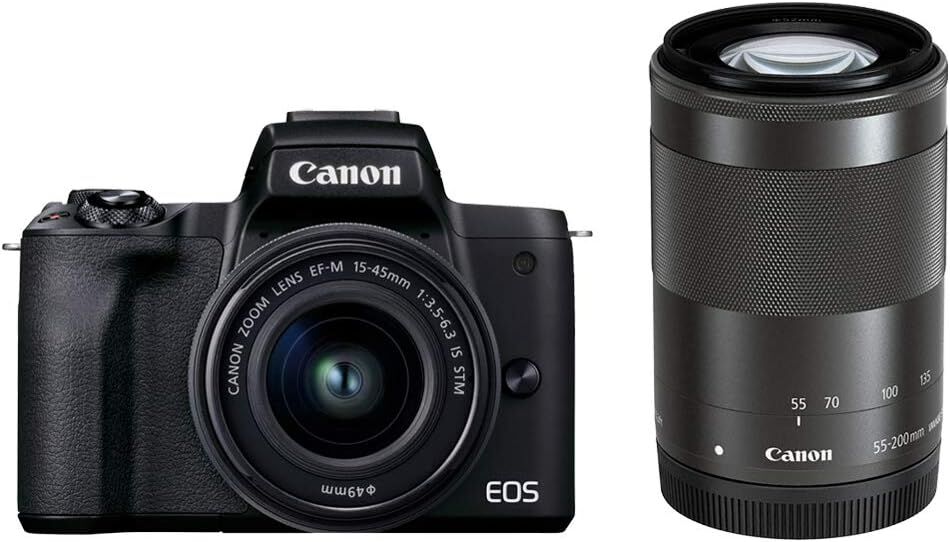 Canon キヤノン ミラーレス一眼カメラ EOS Kiss M2 ダブルズームキット ブラック