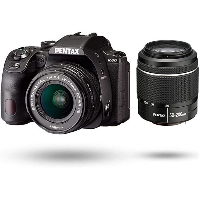 PENTAX ペンタックス K-70 ダブルズームレンズキット(DAL18-50mm+50-200mm)  ブラック