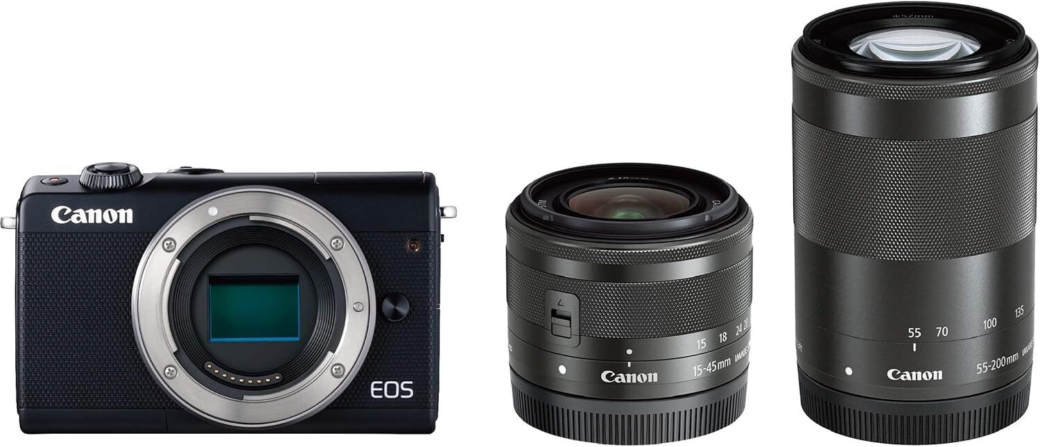 Canon キヤノン ミラーレス一眼カメラ EOS M100 ダブルズームキット ブラック