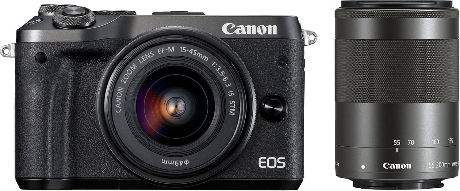 Canon キヤノン ミラーレス一眼カメラ EOS M6 ダブルズームキット ブラック
