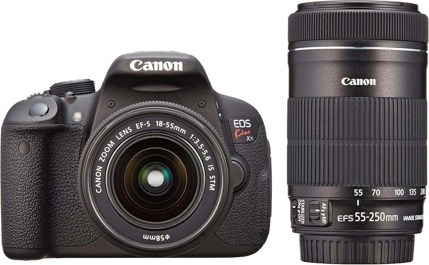Canon キヤノン デジタル一眼レフカメラ EOS Kiss X7i ダブルズームキット EF-S18-55 IS STM/EF-S55-250 IS STM付属