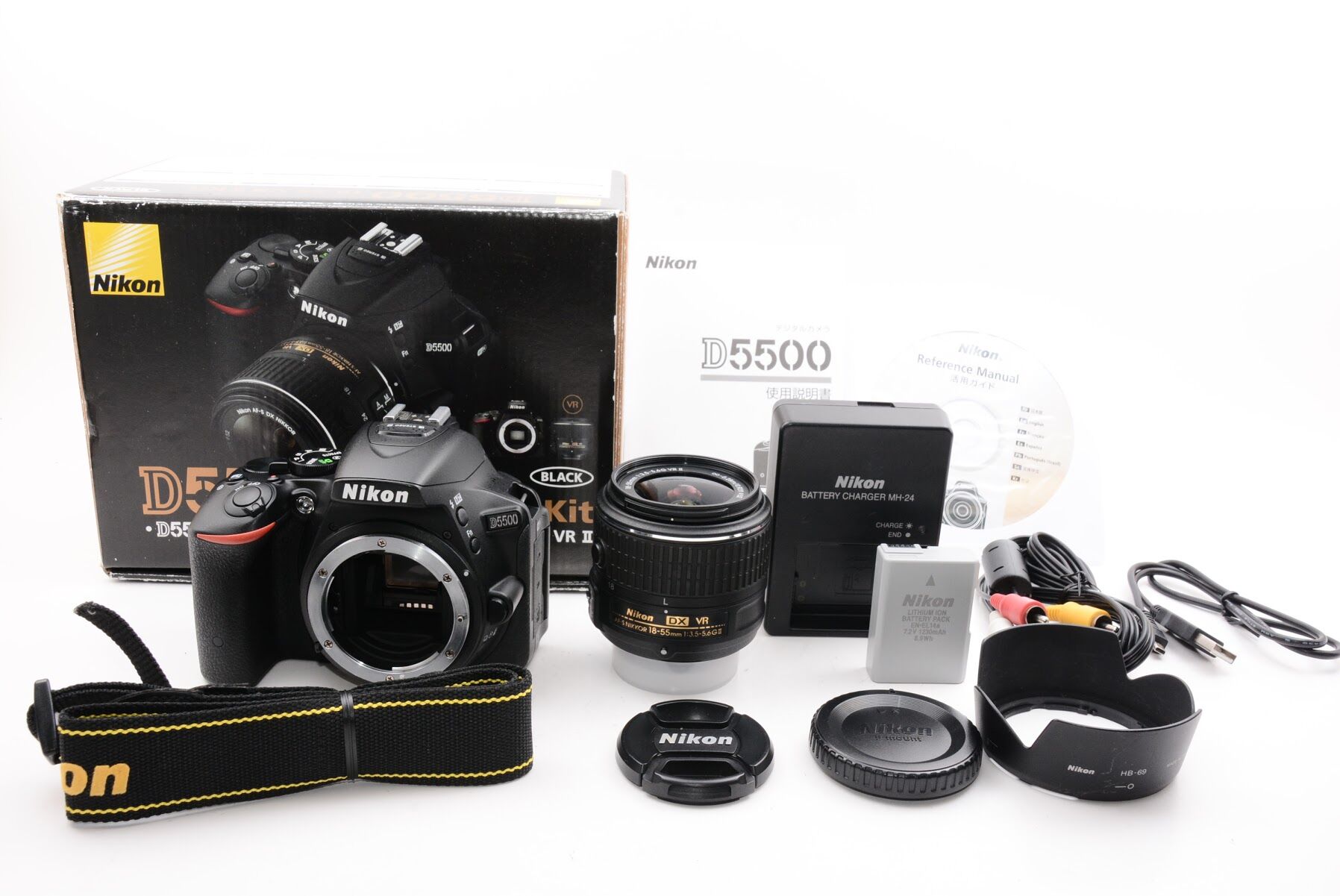 Nikon ニコン デジタル一眼レフカメラ D5500 18-55 VRII レンズキット ブラック 2416万画素 3.2型液晶