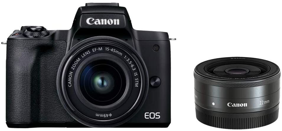 Canon キャノン ミラーレス一眼カメラ EOS Kiss M2 ダブルレンズキット ブラック