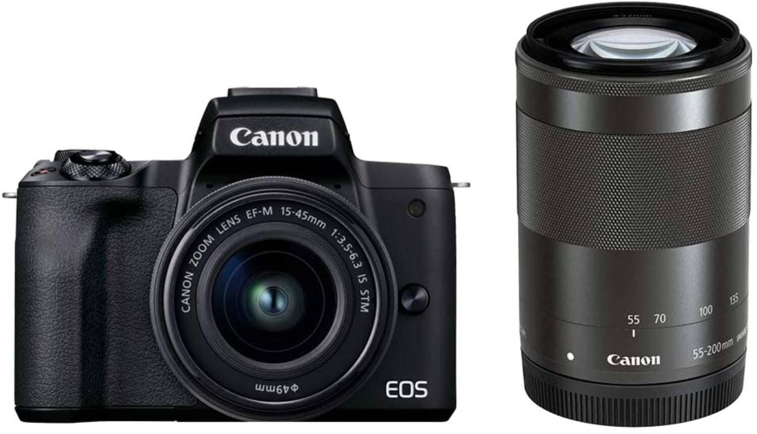 Canon キャノン ミラーレス一眼カメラ EOS Kiss M2 ダブルズームキット ブラック