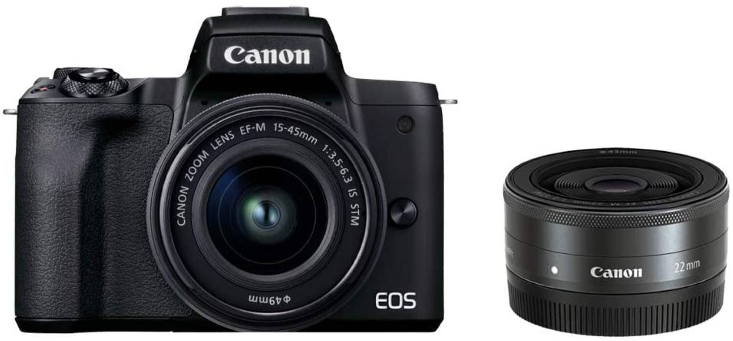 Canon キャノン ミラーレス一眼カメラ EOS Kiss M2 ダブルレンズキット ブラック