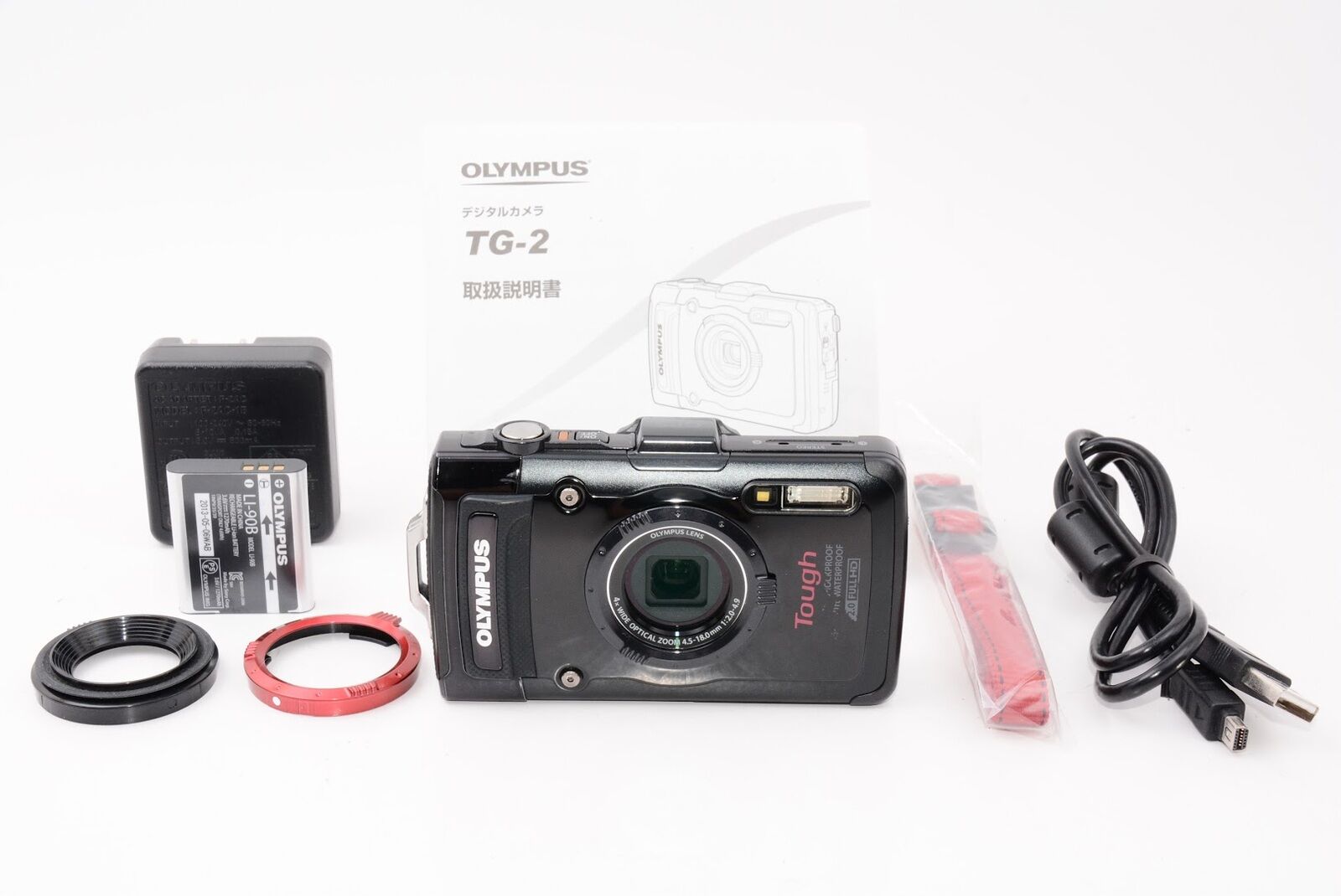 OLYMPUS オリンパス デジタルカメラ STYLUS TG-2 1200万画素CMOS 15m防水 100kgf耐荷重 ブラック