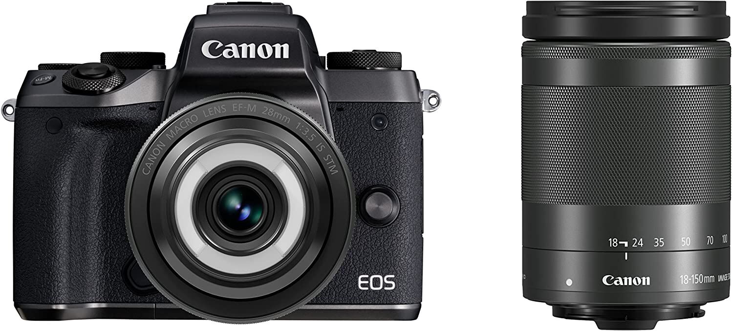 Canon キャノン ミラーレス一眼カメラ EOS M5 クリエイティブマクロ ダブルレンズキット EF-M28mmF3.5IS EF-M18-150mm F3.5-6.3 IS付属